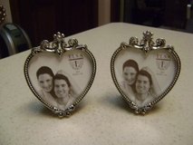 2 Matching Victorian Heart-Shaped Silver Frames in Kingwood, Texas